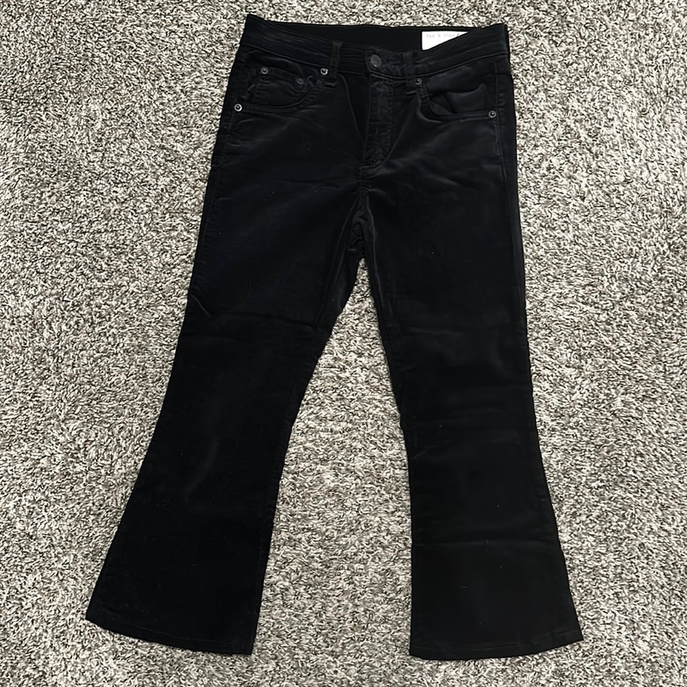 Flared Cropped Velvet Jeans rag & bone